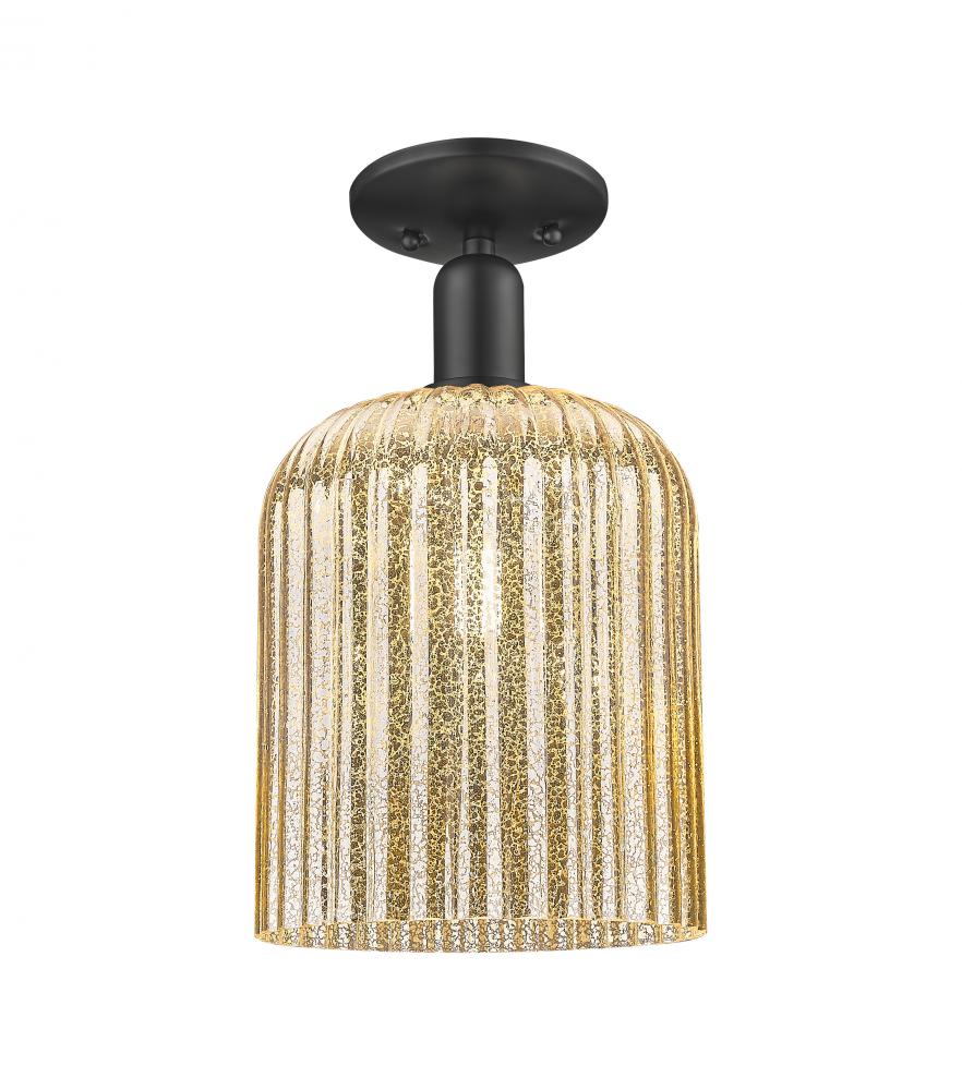 Bridal Veil - 1 Light - 8 inch - Matte Black - Semi-Flush Mount