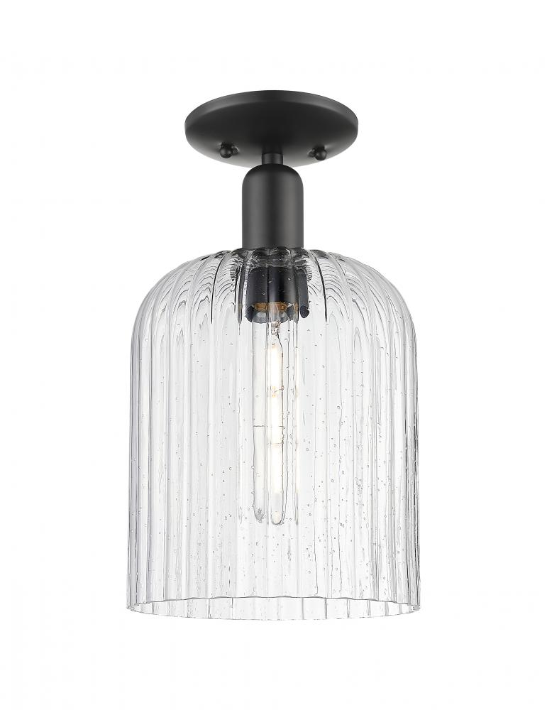 Bridal Veil - 1 Light - 8 inch - Matte Black - Semi-Flush Mount