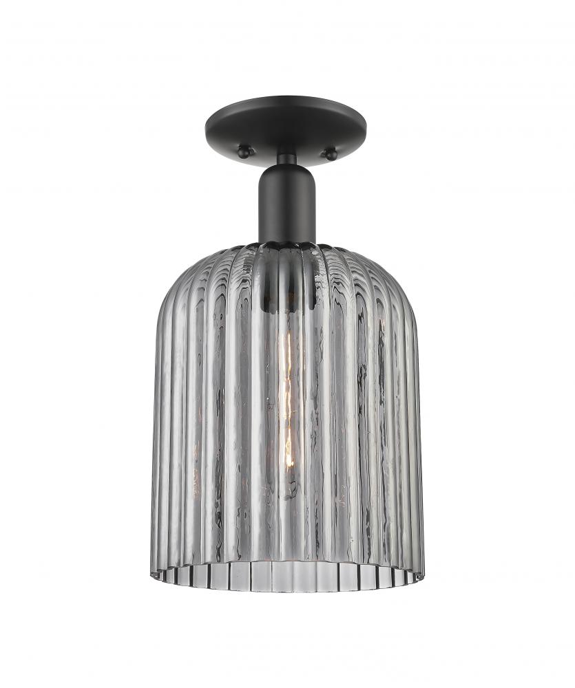 Bridal Veil - 1 Light - 8 inch - Matte Black - Semi-Flush Mount