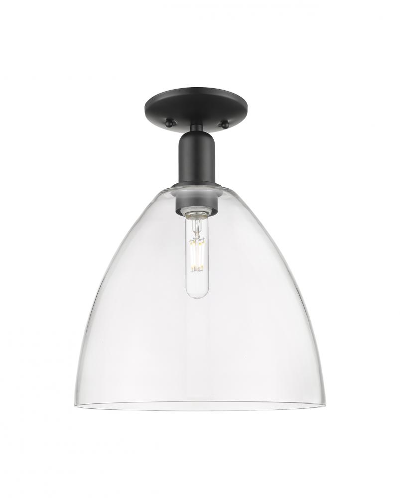 Bristol - 1 Light - 12 inch - Matte Black - Semi-Flush Mount