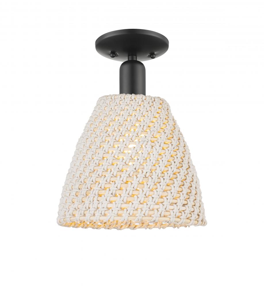 Bristol Natural - 1 Light - 6 inch - Matte Black - Semi-Flush Mount