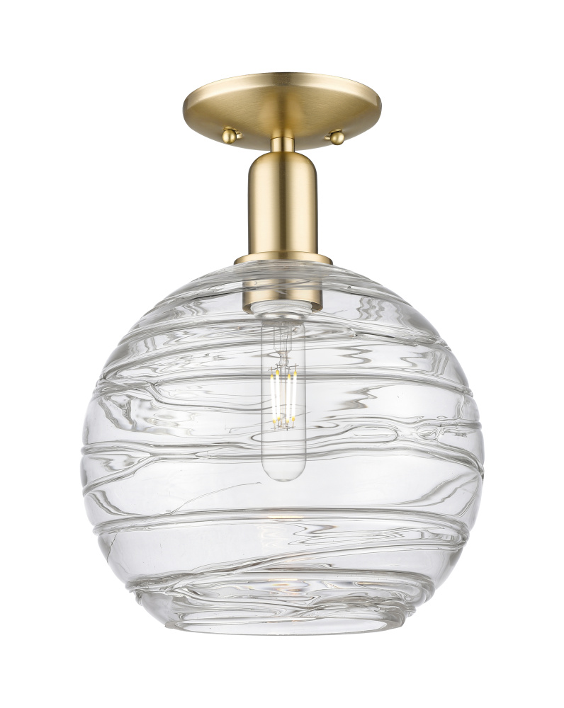 Athens Deco Swirl - 1 Light - 10 inch - Champagne Bronze - Semi-Flush Mount