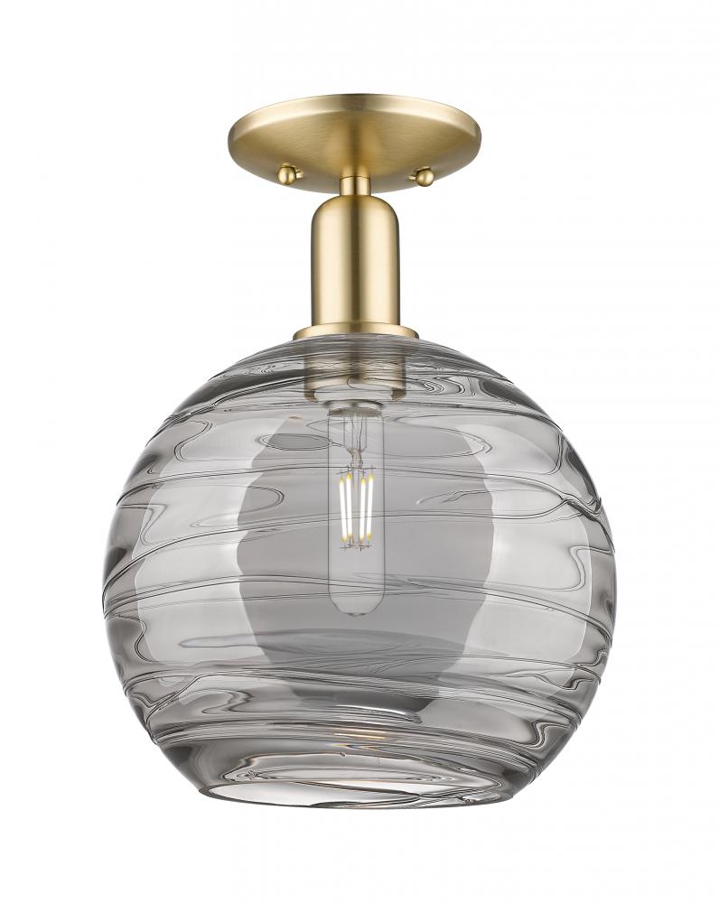 Athens Deco Swirl - 1 Light - 10 inch - Champagne Bronze - Semi-Flush Mount