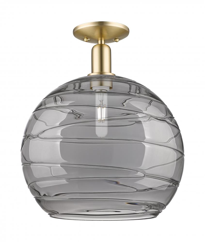 Athens Deco Swirl - 1 Light - 14 inch - Champagne Bronze - Semi-Flush Mount