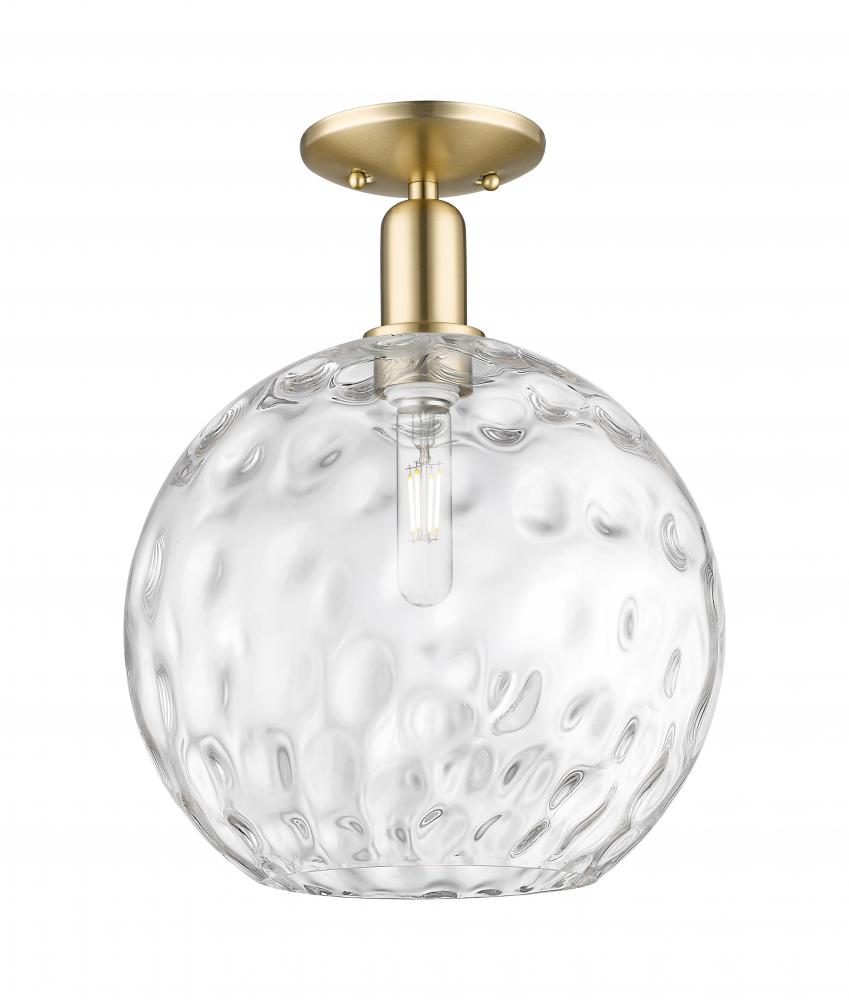 Athens Water Glass - 1 Light - 12 inch - Champagne Bronze - Semi-Flush Mount