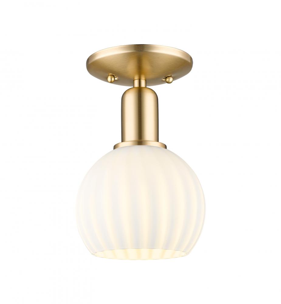White Venetian - 1 Light - 6 inch - Champagne Bronze - Semi-Flush Mount