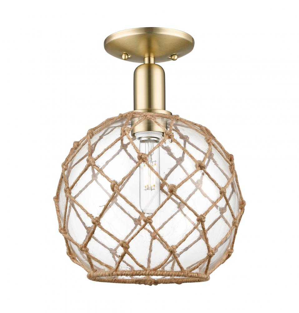 Farmhouse Rope - 1 Light - 10 inch - Champagne Bronze - Semi-Flush Mount