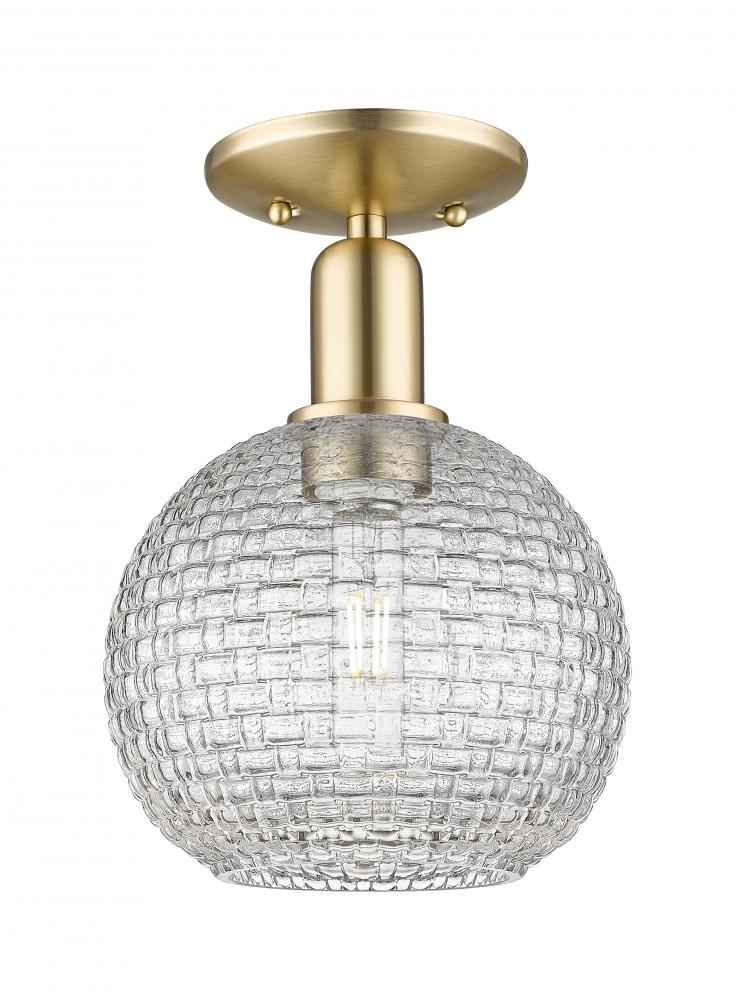 Athens - 1 Light - 8 inch - Champagne Bronze - Semi-Flush Mount