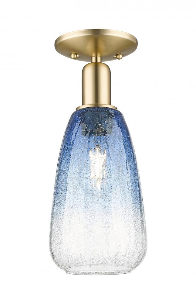 Brookhaven Almond - 1 Light - 6 inch - Champagne Bronze - Semi-Flush Mount