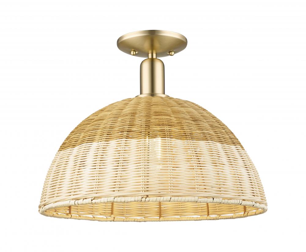 Natural Ballston Dome - 1 Light - 6 inch - Champagne Bronze - Semi-Flush Mount