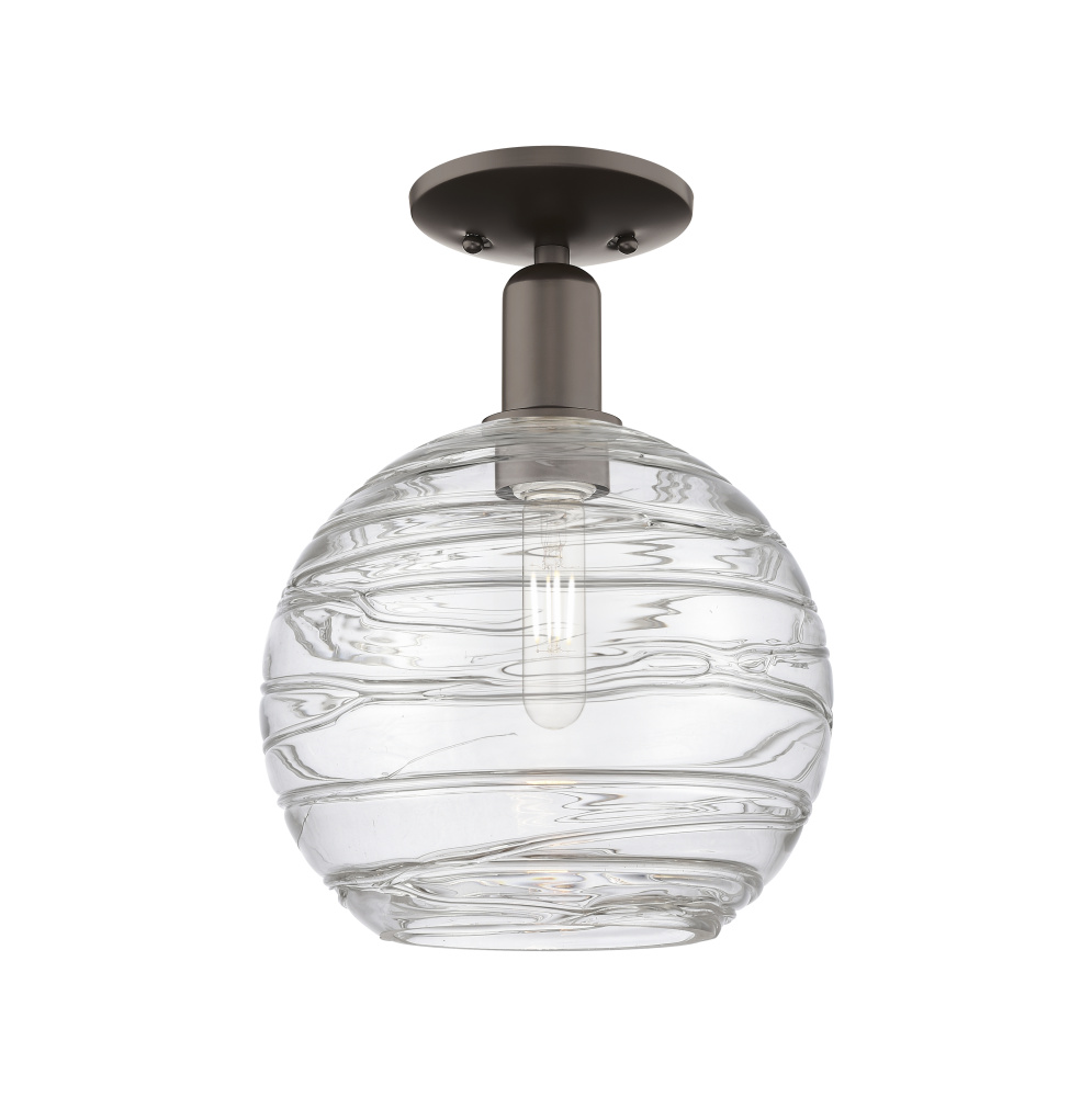 Athens Deco Swirl - 1 Light - 10 inch - Oil Rubbed Bronze - Semi-Flush Mount