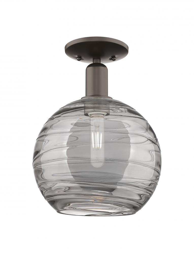 Athens Deco Swirl - 1 Light - 10 inch - Oil Rubbed Bronze - Semi-Flush Mount