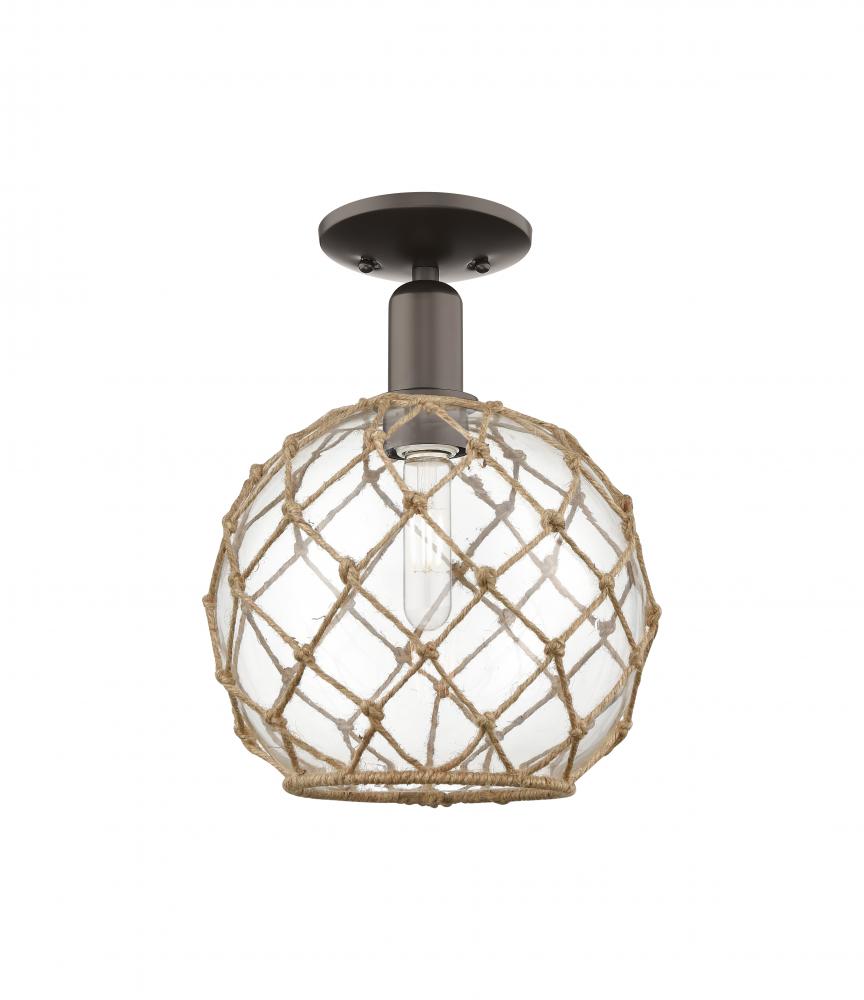 Farmhouse Rope - 1 Light - 10 inch - Oil Rubbed Bronze - Semi-Flush Mount