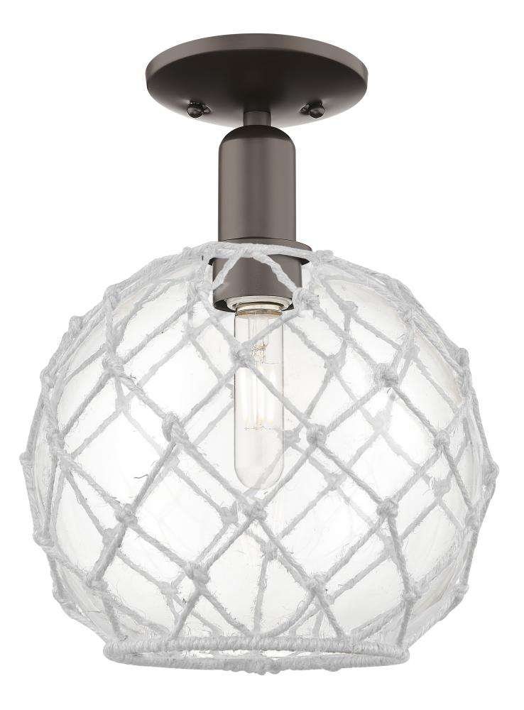 Farmhouse Rope - 1 Light - 10 inch - Oil Rubbed Bronze - Semi-Flush Mount