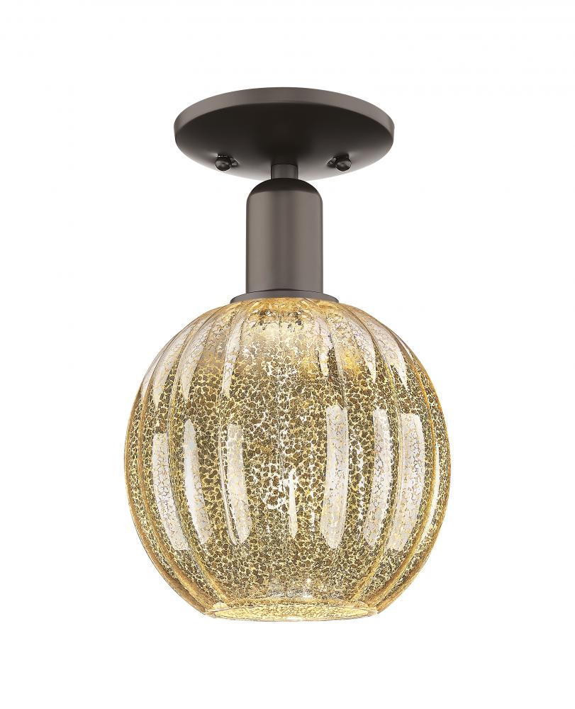 Preston Globe - 1 Light - 6 inch - Oil Rubbed Bronze - Semi-Flush Mount