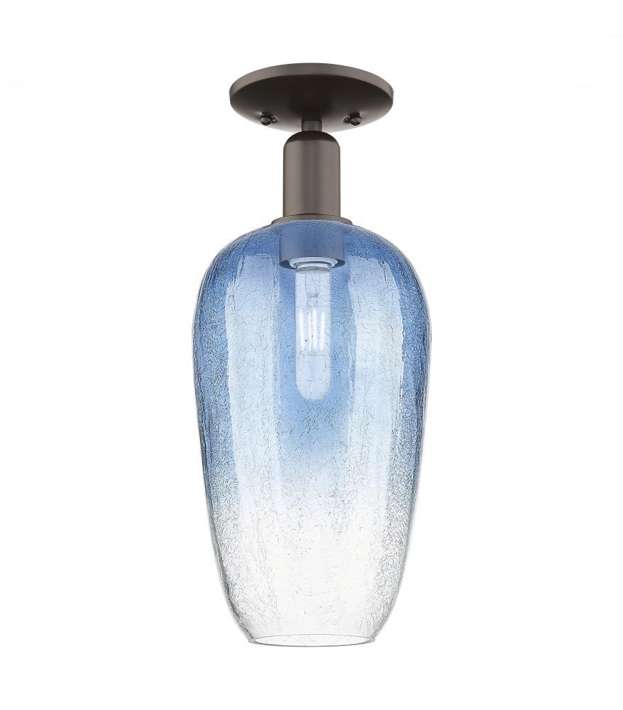 Brookhaven Flute - 1 Light - 6 inch - Oil Rubbed Bronze - Semi-Flush Mount