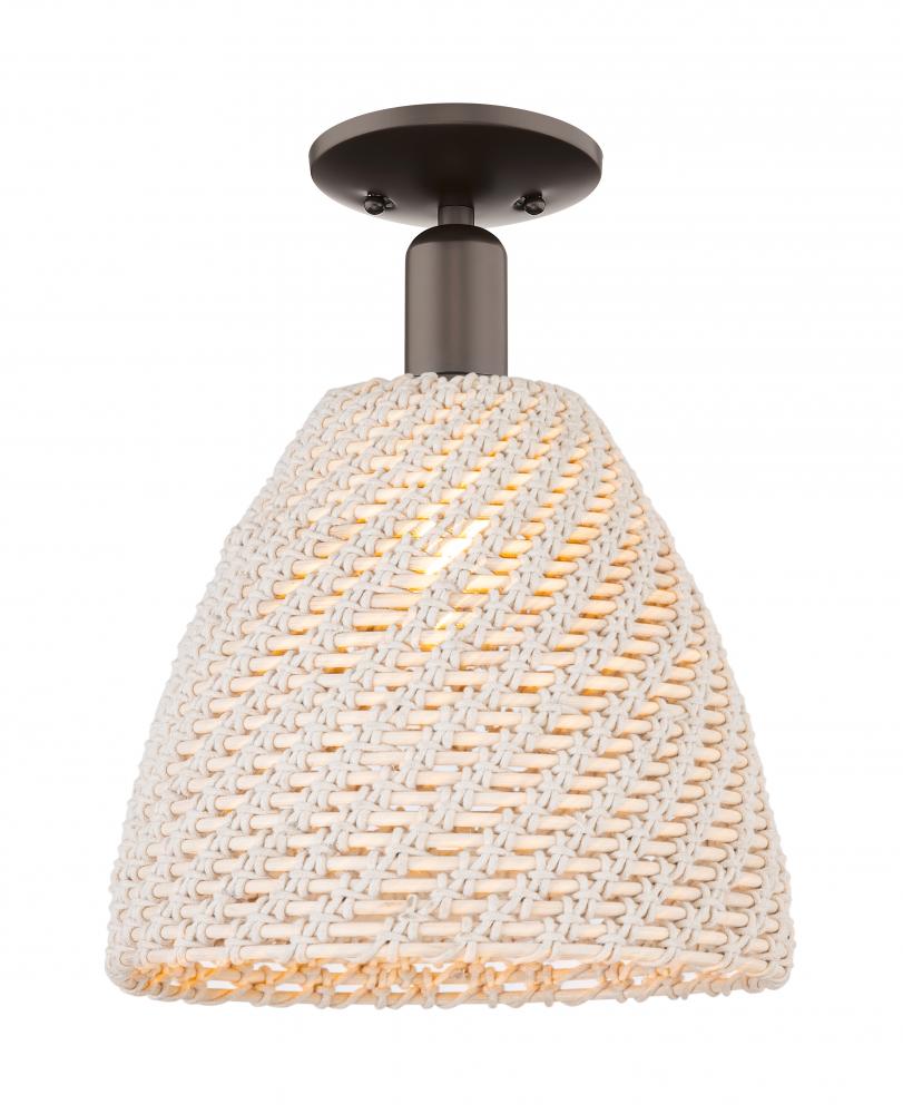 Bristol Natural - 1 Light - 6 inch - Oil Rubbed Bronze - Semi-Flush Mount