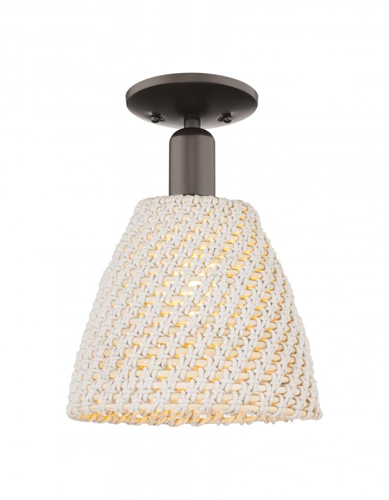 Bristol Natural - 1 Light - 6 inch - Oil Rubbed Bronze - Semi-Flush Mount