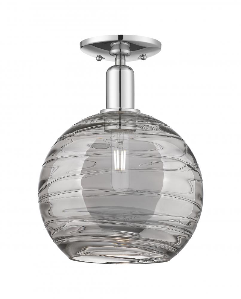 Athens Deco Swirl - 1 Light - 10 inch - Polished Chrome - Semi-Flush Mount