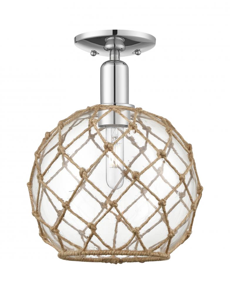 Farmhouse Rope - 1 Light - 10 inch - Polished Chrome - Semi-Flush Mount