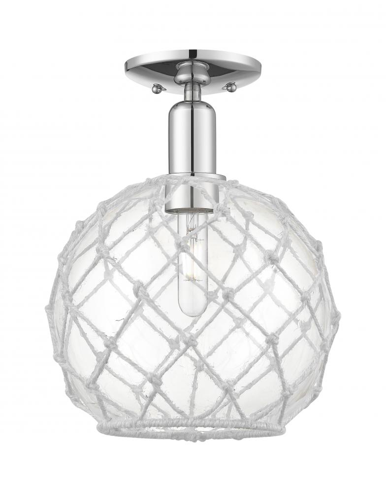 Farmhouse Rope - 1 Light - 10 inch - Polished Chrome - Semi-Flush Mount