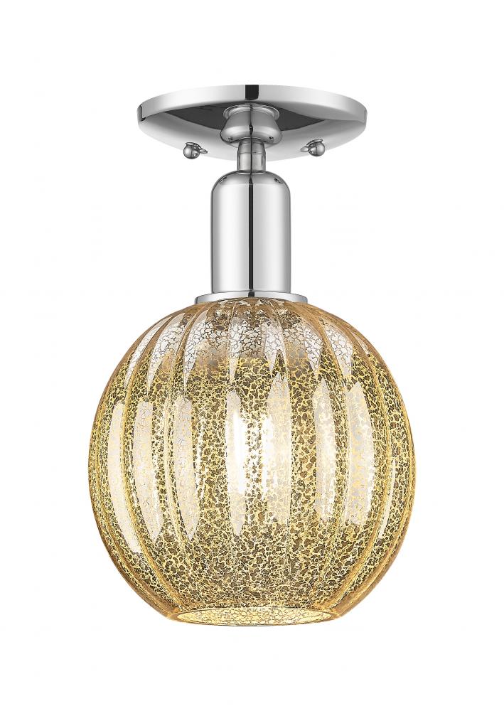 Preston Globe - 1 Light - 6 inch - Polished Chrome - Semi-Flush Mount