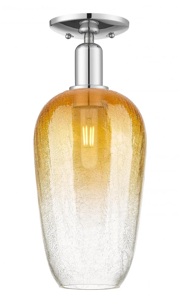 Brookhaven Flute - 1 Light - 6 inch - Polished Chrome - Semi-Flush Mount