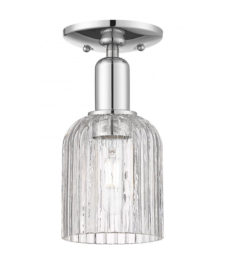 Bridal Veil - 1 Light - 6 inch - Polished Chrome - Semi-Flush Mount