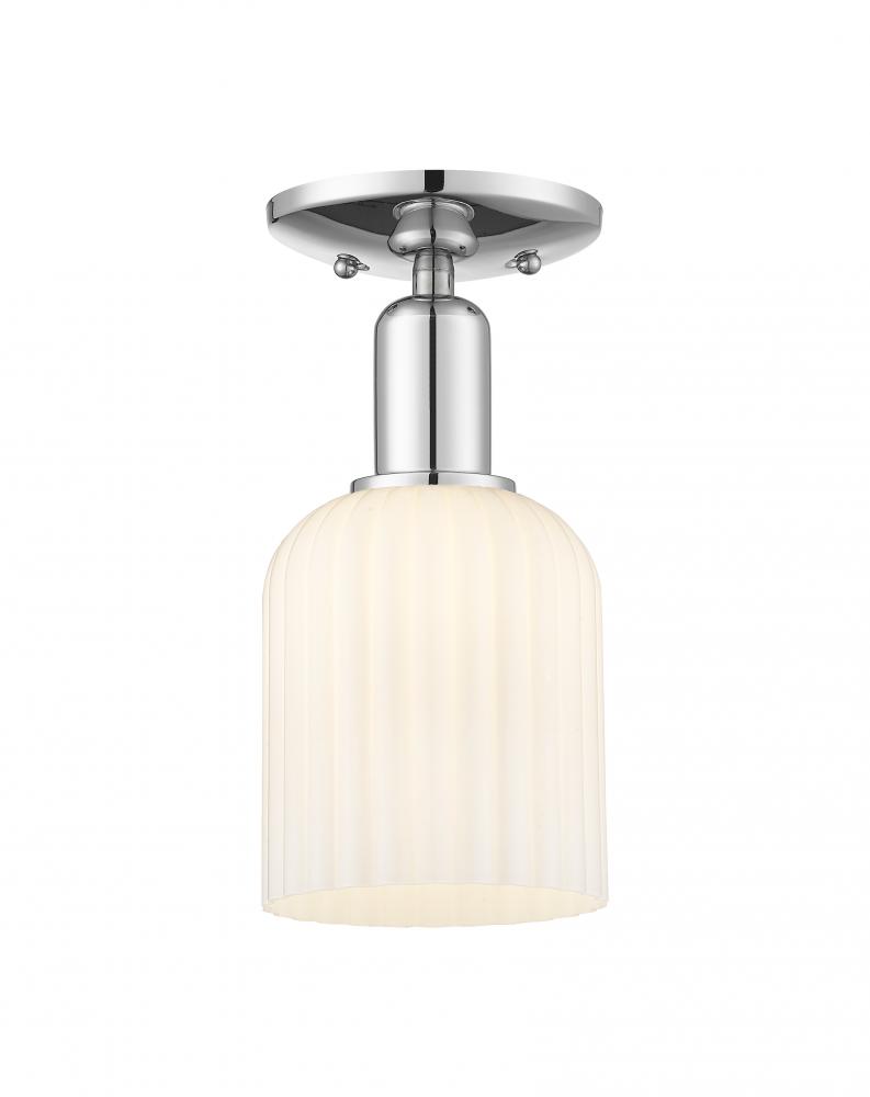 Bridal Veil - 1 Light - 6 inch - Polished Chrome - Semi-Flush Mount