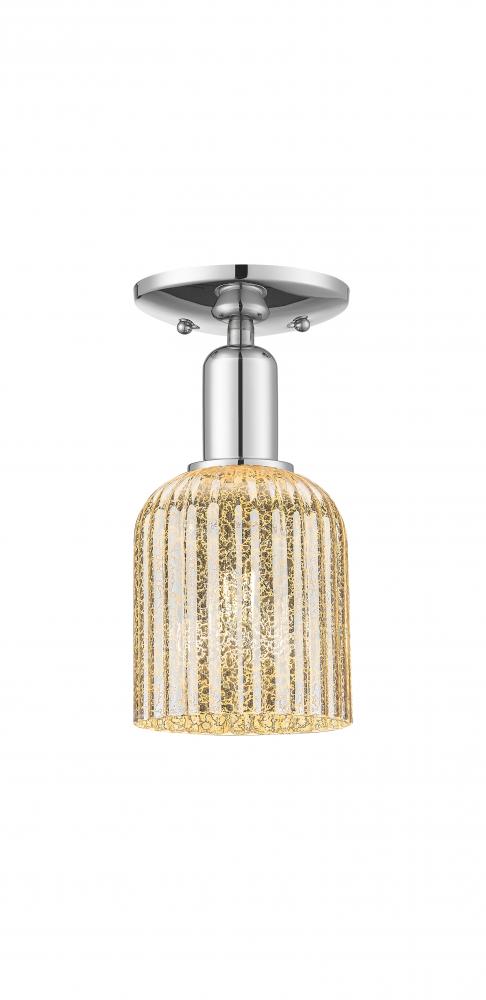 Bridal Veil - 1 Light - 6 inch - Polished Chrome - Semi-Flush Mount