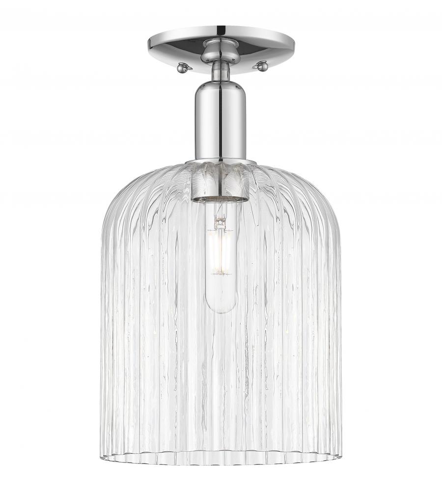 Bridal Veil - 1 Light - 8 inch - Polished Chrome - Semi-Flush Mount