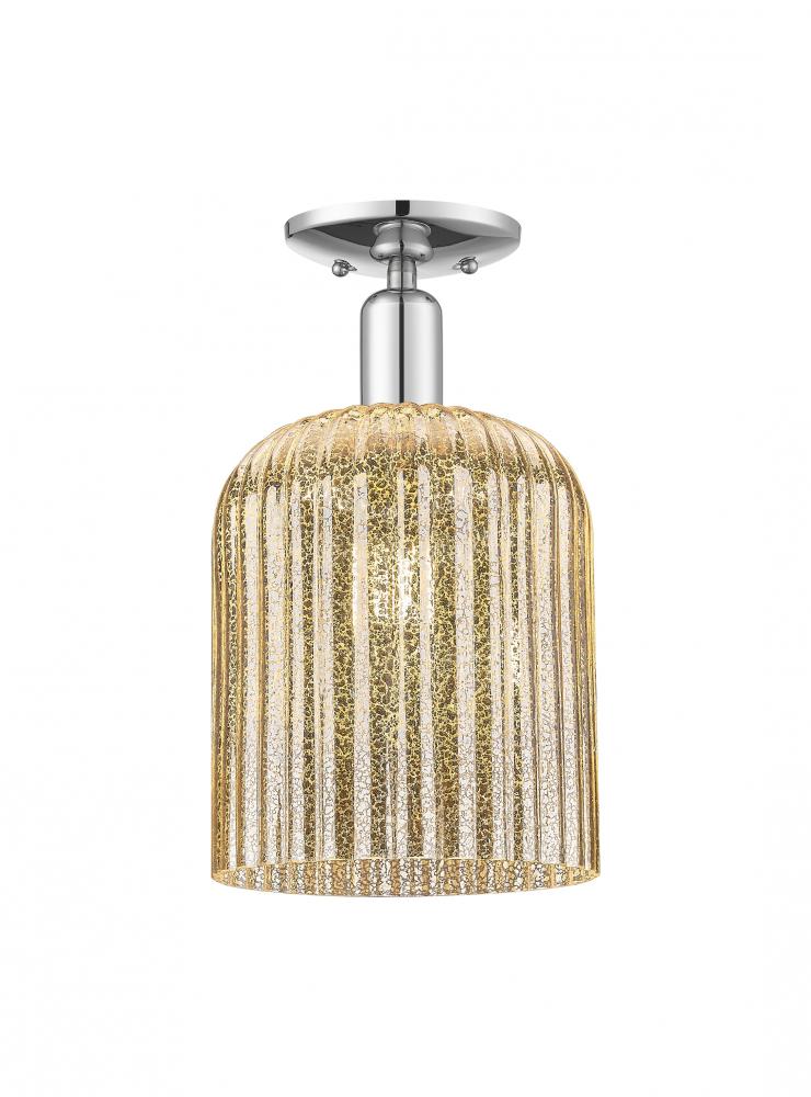 Bridal Veil - 1 Light - 8 inch - Polished Chrome - Semi-Flush Mount