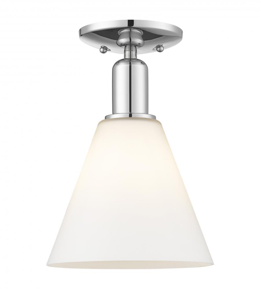 Berkshire Glass - 1 Light - 8 inch - Polished Chrome - Semi-Flush Mount