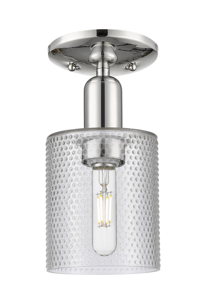 Cobbleskill - 1 Light - 5 inch - Polished Nickel - Semi-Flush Mount