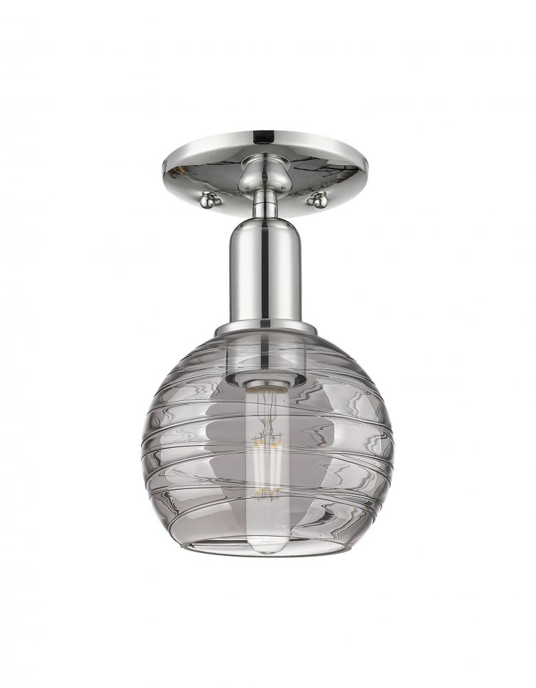 Athens Deco Swirl - 1 Light - 6 inch - Polished Nickel - Semi-Flush Mount