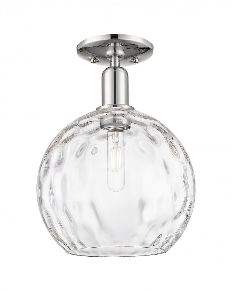 Athens Water Glass - 1 Light - 10 inch - Polished Nickel - Semi-Flush Mount