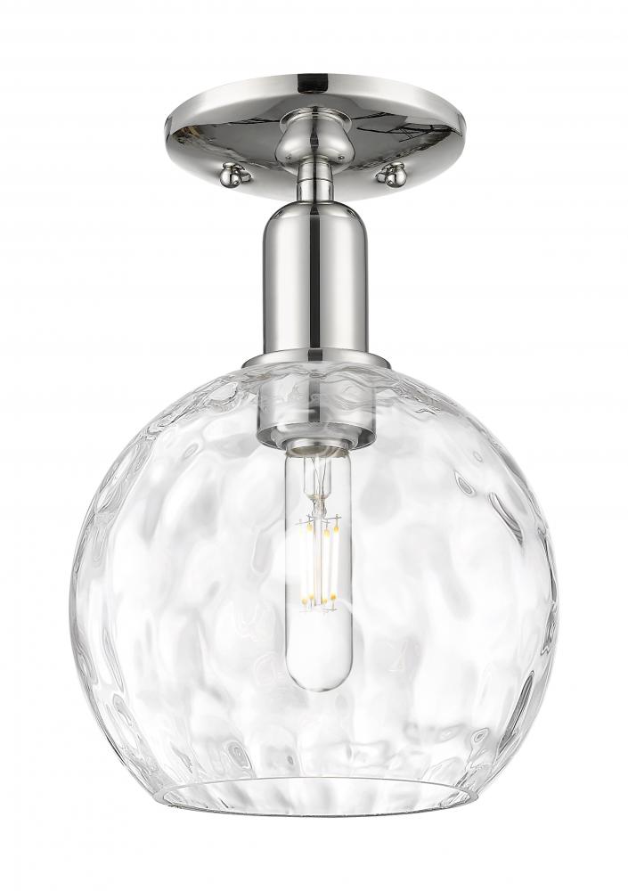 Athens Water Glass - 1 Light - 8 inch - Polished Nickel - Semi-Flush Mount