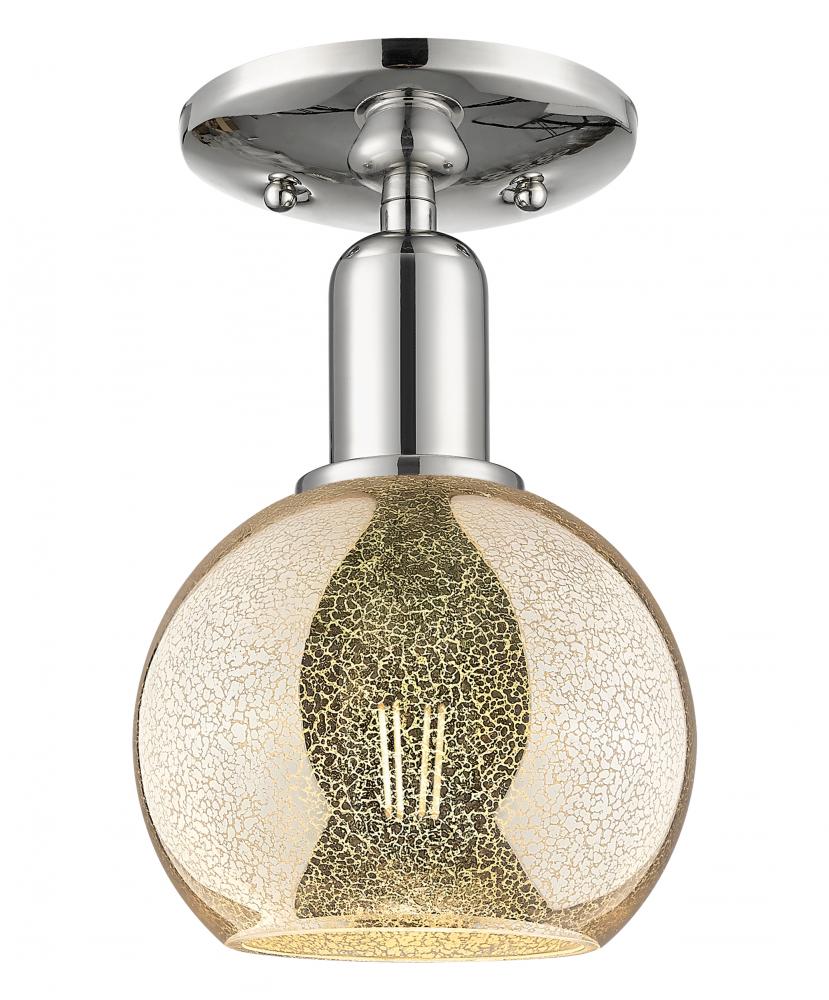 Athens - 1 Light - 6 inch - Polished Nickel - Semi-Flush Mount