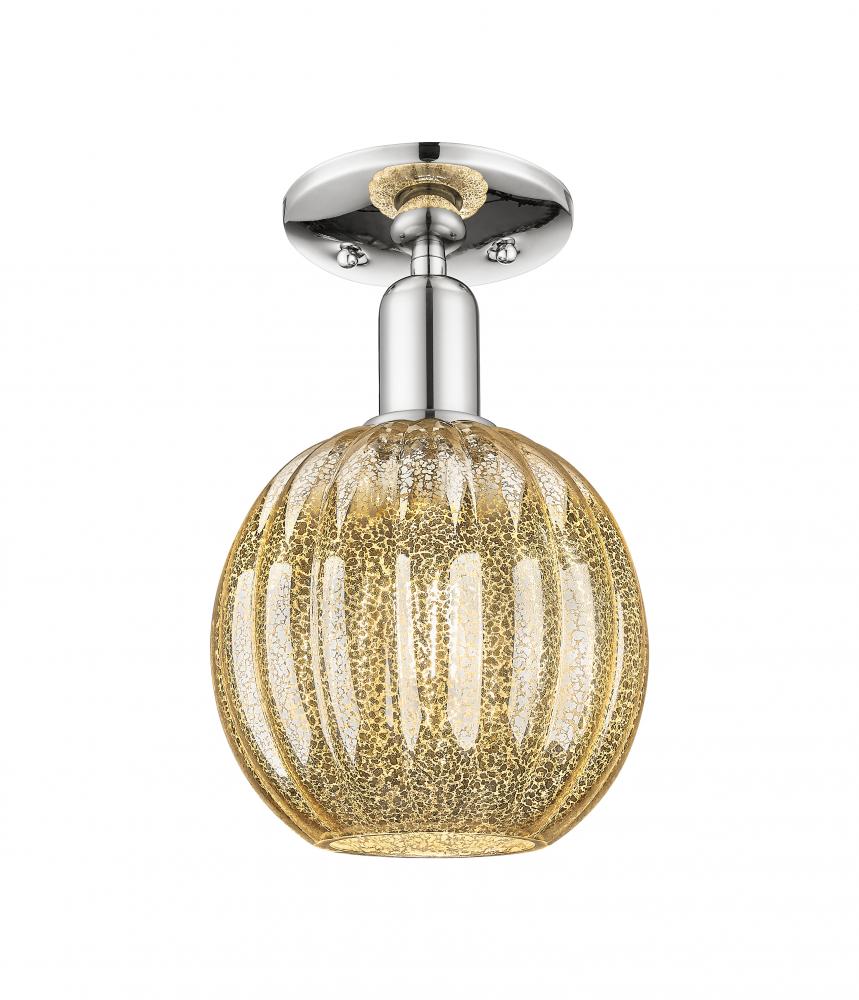 Preston Globe - 1 Light - 6 inch - Polished Nickel - Semi-Flush Mount