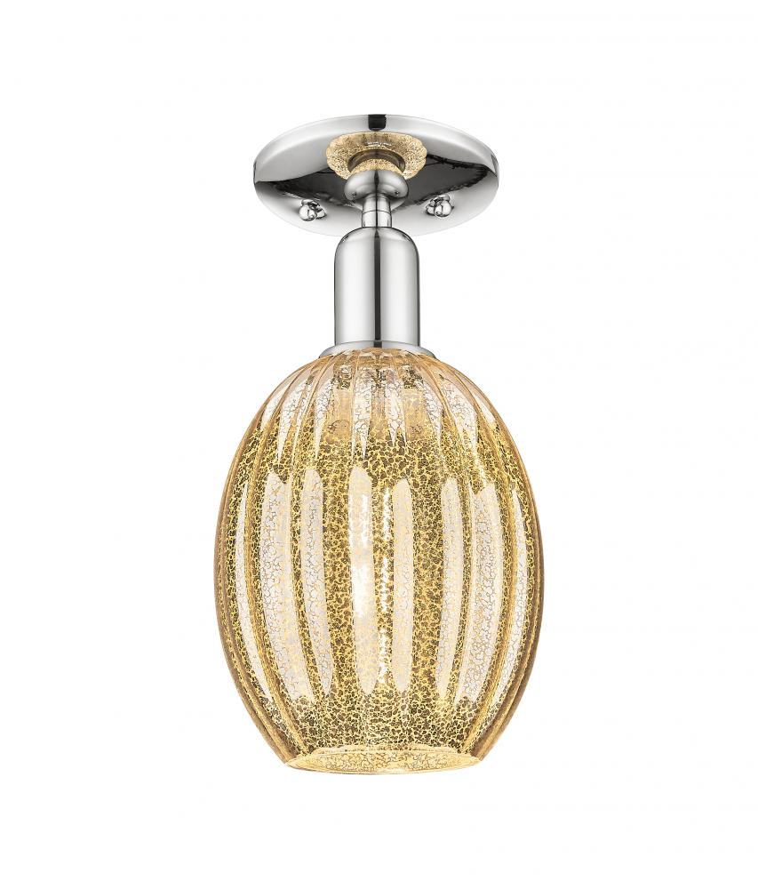 Preston Bulb - 1 Light - 6 inch - Polished Nickel - Semi-Flush Mount