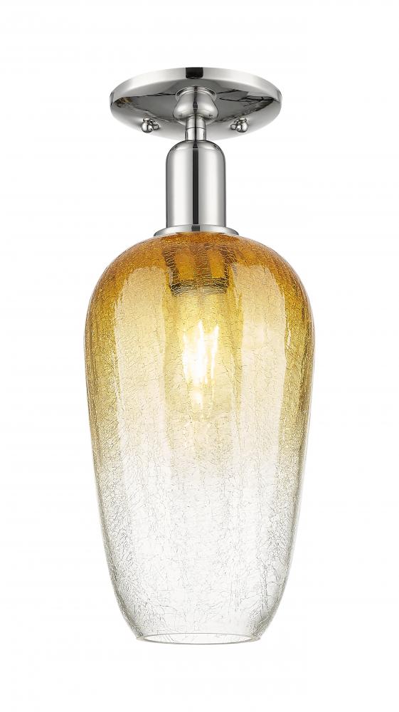 Brookhaven Flute - 1 Light - 6 inch - Polished Nickel - Semi-Flush Mount