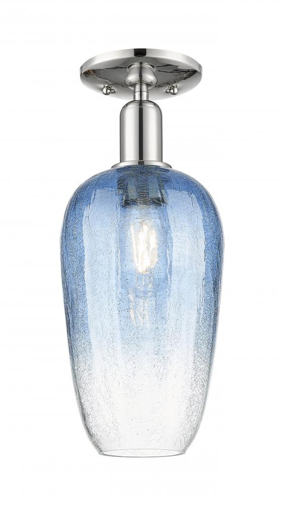 Brookhaven Flute - 1 Light - 6 inch - Polished Nickel - Semi-Flush Mount