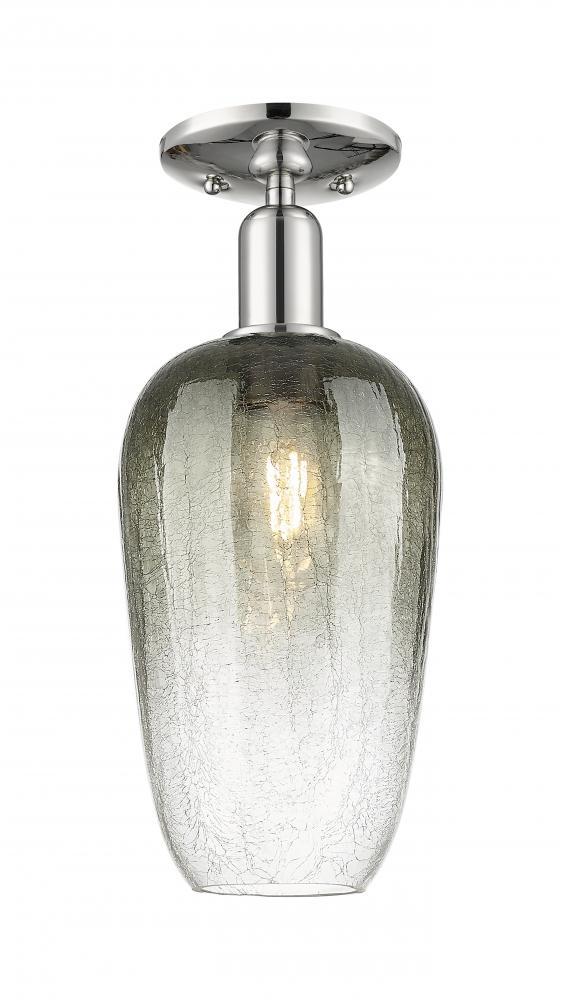 Brookhaven Flute - 1 Light - 6 inch - Polished Nickel - Semi-Flush Mount