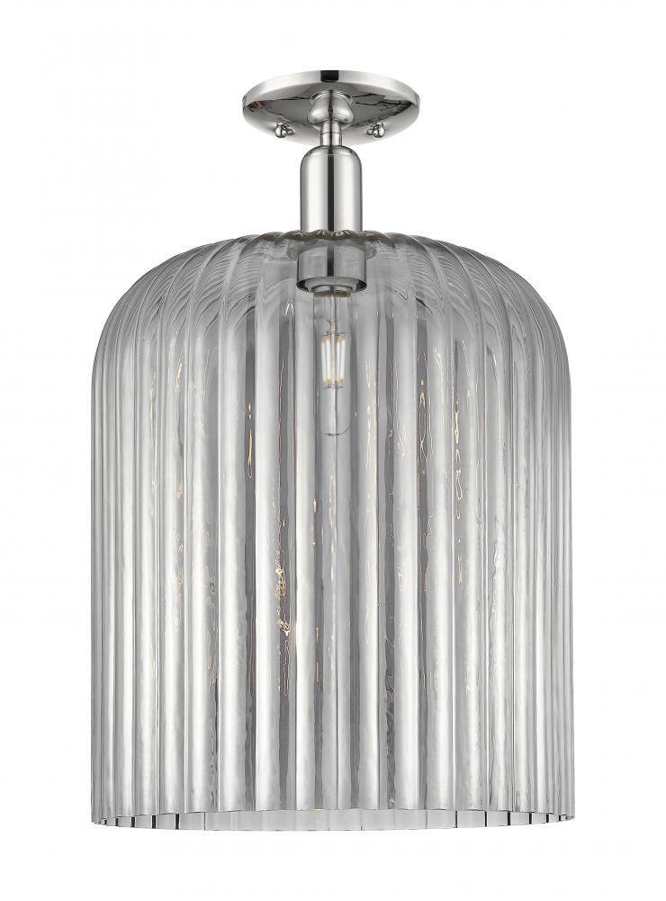 Bridal Veil - 1 Light - 12 inch - Polished Nickel - Semi-Flush Mount