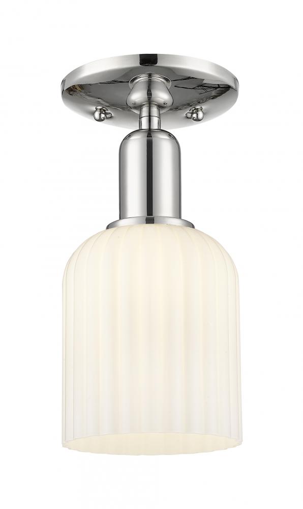 Bridal Veil - 1 Light - 6 inch - Polished Nickel - Semi-Flush Mount