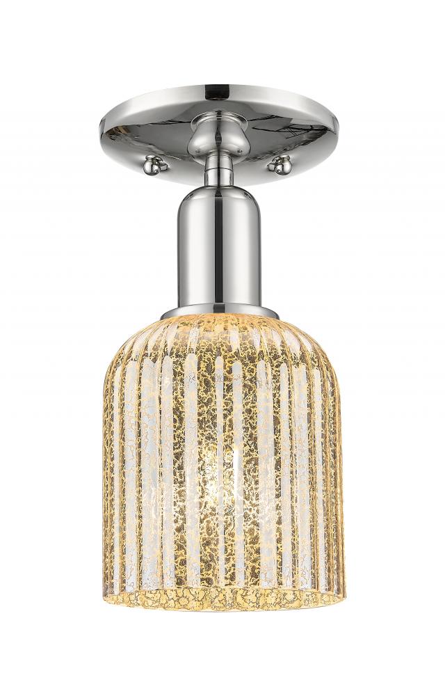 Bridal Veil - 1 Light - 6 inch - Polished Nickel - Semi-Flush Mount