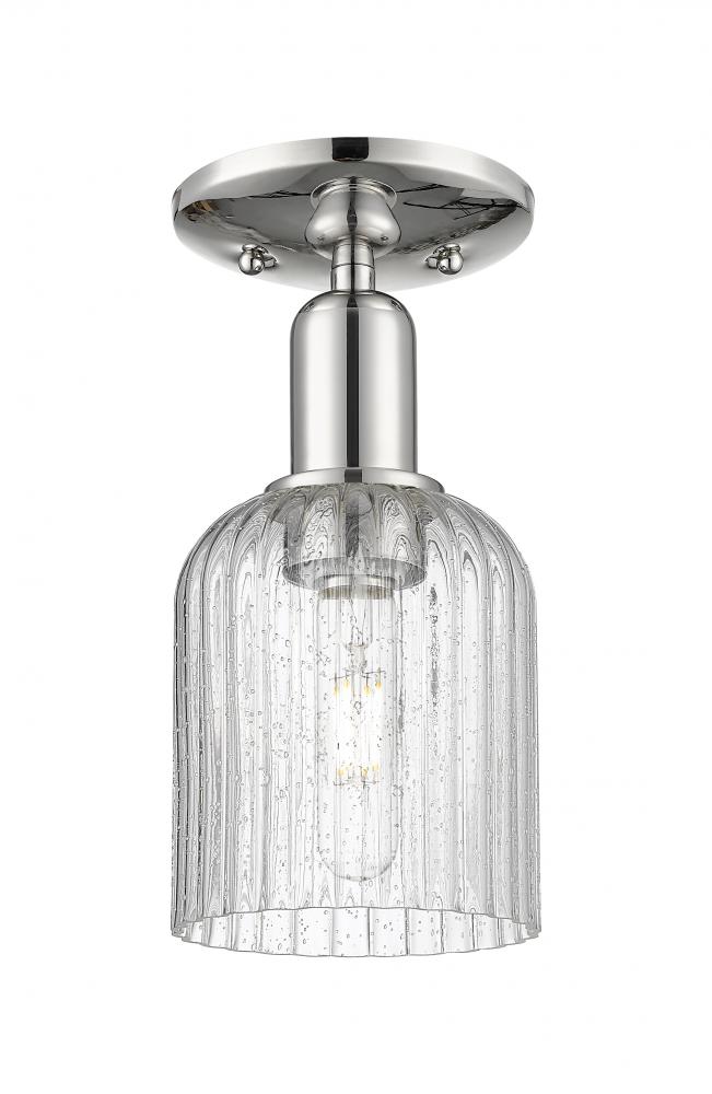 Bridal Veil - 1 Light - 6 inch - Polished Nickel - Semi-Flush Mount