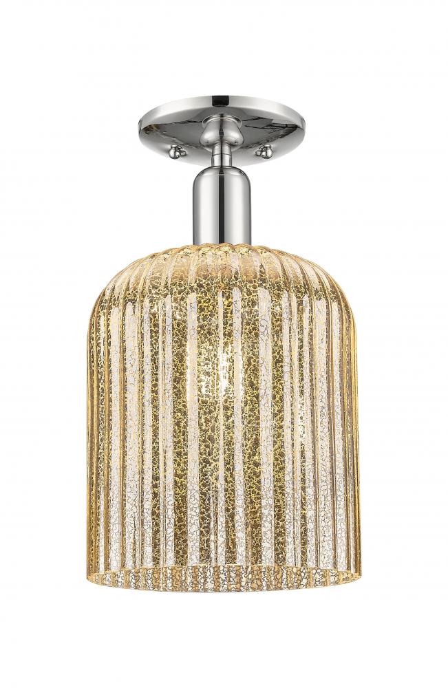 Bridal Veil - 1 Light - 8 inch - Polished Nickel - Semi-Flush Mount