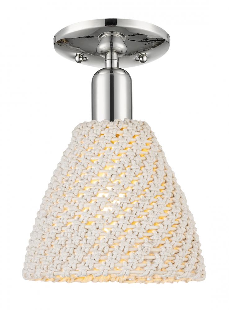 Bristol Natural - 1 Light - 6 inch - Polished Nickel - Semi-Flush Mount