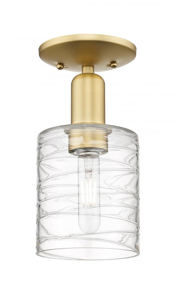 Cobbleskill - 1 Light - 5 inch - Satin Gold - Semi-Flush Mount